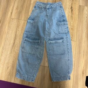 Women's Blue Cargo Jeans